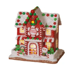 9" Battery Operated Lighted Clay Dough Gingerbread Christmas House 2659510 -Holiday Decorations 2659510b 78934.1651681193