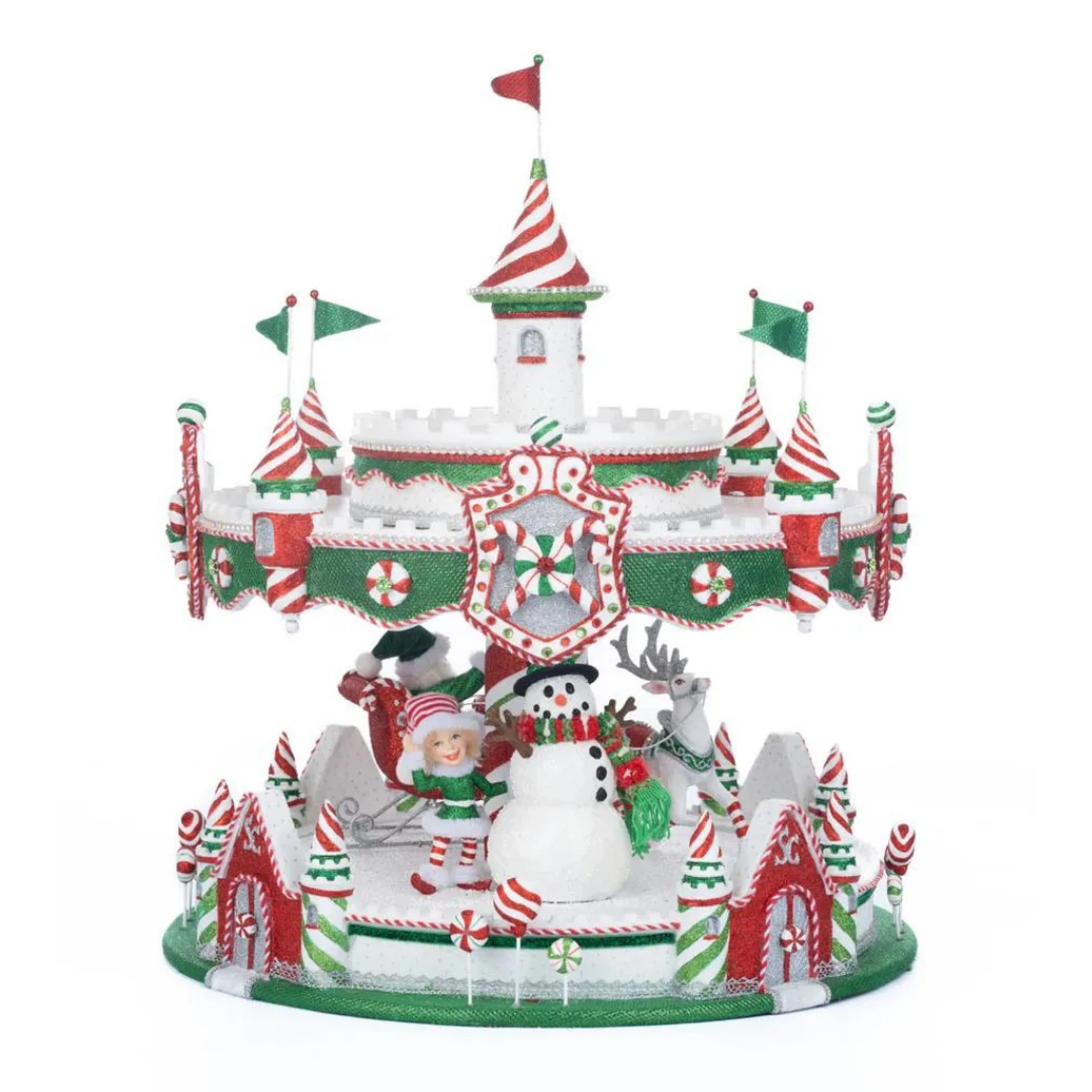 Katherine's Collection 48" Peppermint Palace Christmas Carousel Cupcake Server 28-328043 2 Katherine's Collection 48" Peppermint Palace Christmas Carousel Cupcake Server 28-328043