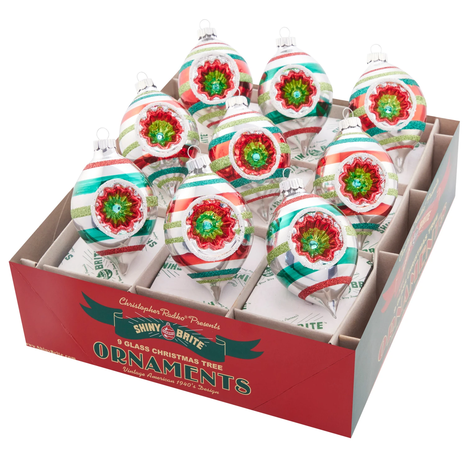 Christopher Radko Shiny Brite Holiday Splendor 2.5" Vintage Inspired Tulip Reflector Christmas Ornaments 4028094 3 Christopher Radko Shiny Brite Holiday Splendor 2.5" Vintage Inspired Tulip Reflector Christmas Ornaments 4028094