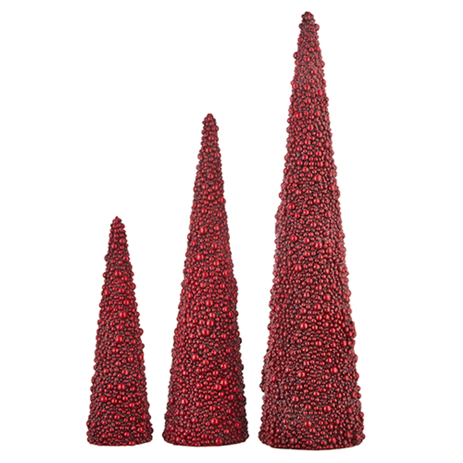 Raz Set Of 3 Red Berry Cone Christmas Tree 4211312 4 Raz Set Of 3 Red Berry Cone Christmas Tree 4211312 - Image 2