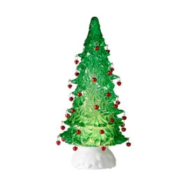 Raz 12" Clear Or Green Lighted Shimmering Water Globe Tree With Jingle Bells 7 Raz 12" Clear Or Green Lighted Shimmering Water Globe Tree With Jingle Bells -Holiday Decorations 4216219 88805.1657651998