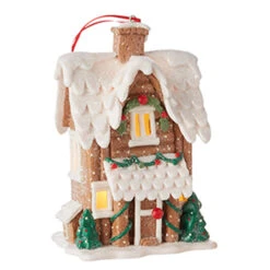 Raz 6.5" Lighted Gingerbread Pretzel House Christmas Ornament 4216269 8 Raz 6.5" Lighted Gingerbread Pretzel House Christmas Ornament 4216269 -Holiday Decorations 4216269a 80924.1648757005