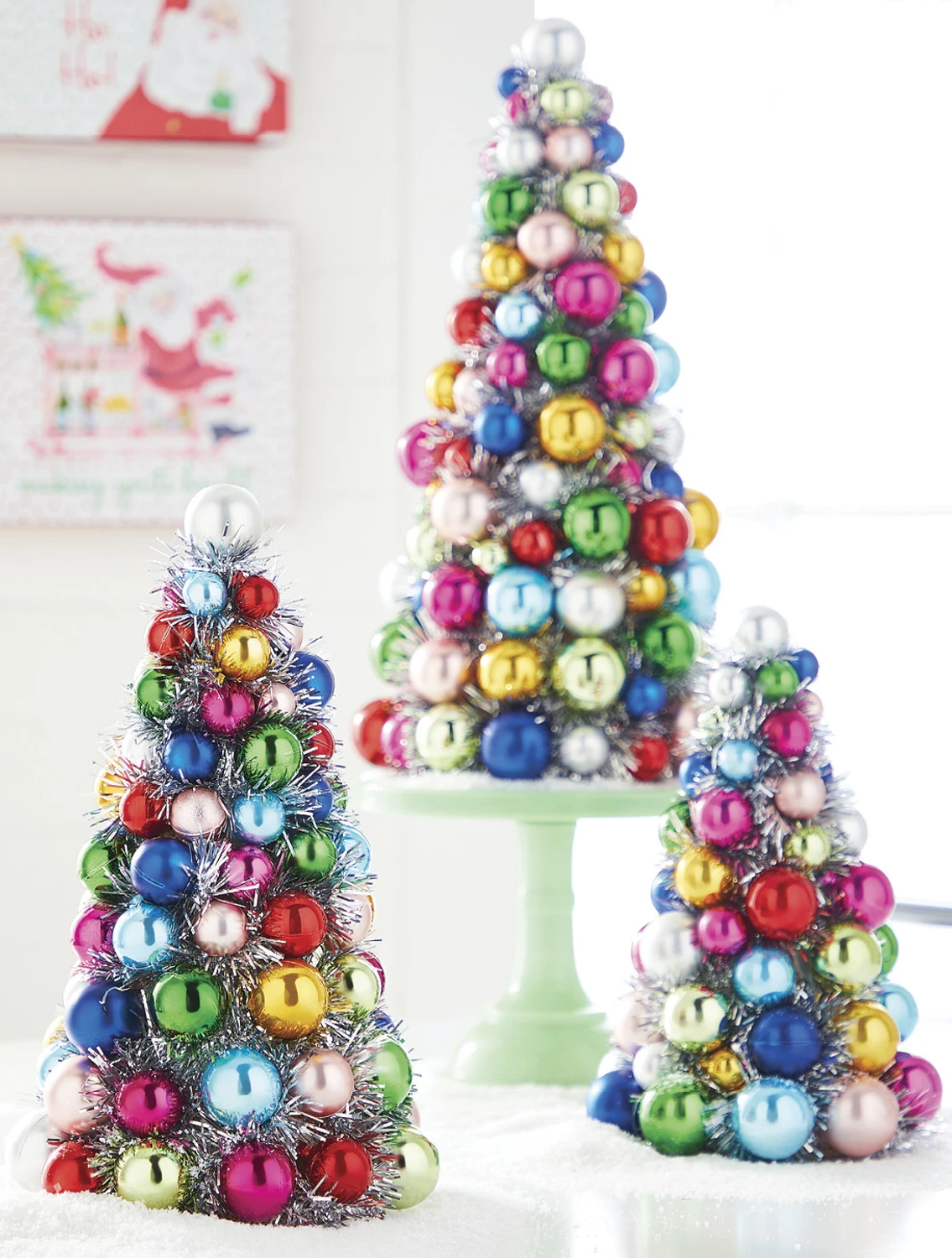 Raz 10", 13", Or 15.5" Multicolor Ball Ornament Christmas Tree 4 Raz 10", 13", Or 15.5" Multicolor Ball Ornament Christmas Tree - Image 2