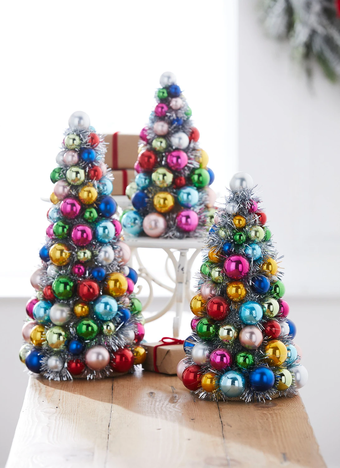 Raz 10", 13", Or 15.5" Multicolor Ball Ornament Christmas Tree 3 Raz 10", 13", Or 15.5" Multicolor Ball Ornament Christmas Tree