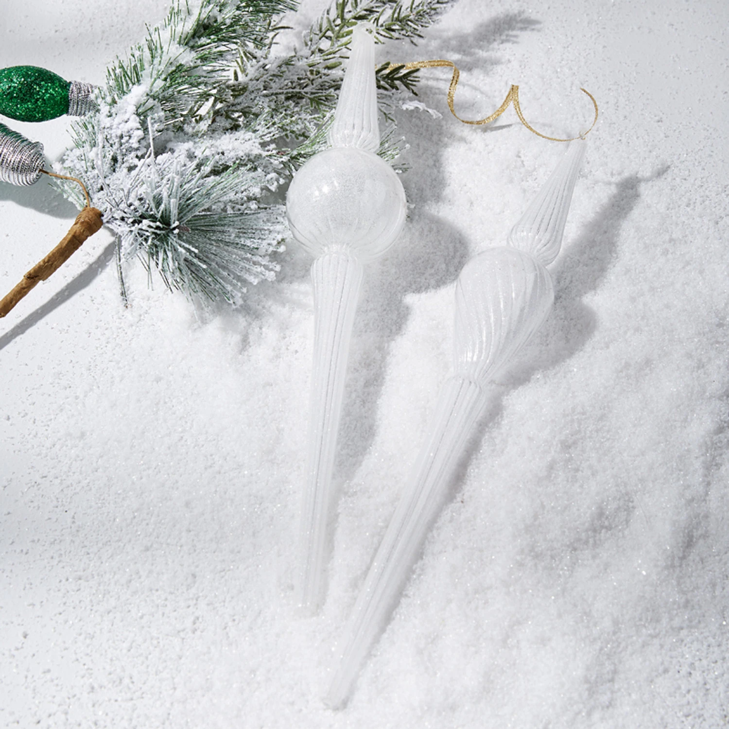 Raz 14.25" White Large Finial Glass Christmas Ornament 4222811 3 Raz 14.25" White Large Finial Glass Christmas Ornament 4222811