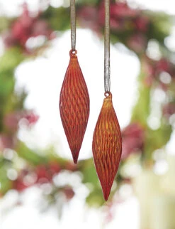 Raz 8" Red Teardrop Glass Christmas Ornament 4222877