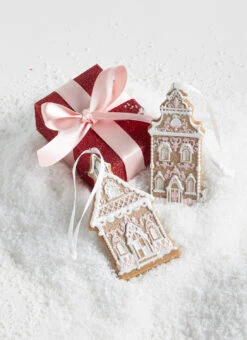 Raz 4" Set Of 2 Gingerbread Church Christmas Ornament 4310202