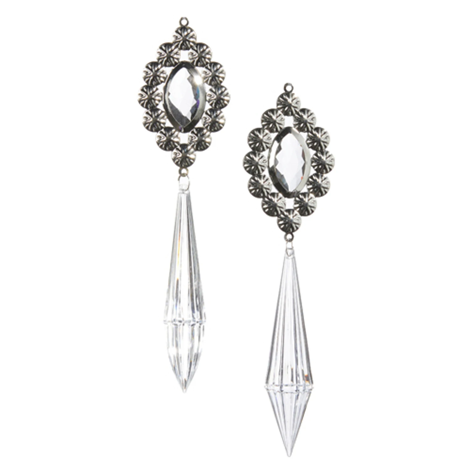 Raz 7" Crystal Drop Christmas Ornament Set Of 2 4312511 4 Raz 7" Crystal Drop Christmas Ornament Set Of 2 4312511 - Image 2