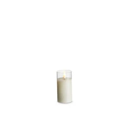 Uyuni Moving Flame Clear Glass Ivory Pillar Battery Candle -Holiday Decorations 4324003 38816.1691673407