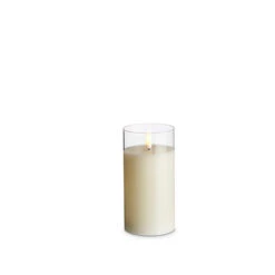 Uyuni Moving Flame Clear Glass Ivory Pillar Battery Candle -Holiday Decorations 4324018 25585.1691673403