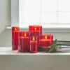 Uyuni Moving Flame Red Glass Ivory Pillar Battery Candle -Holiday Decorations 4324044 2 80996.1692019147