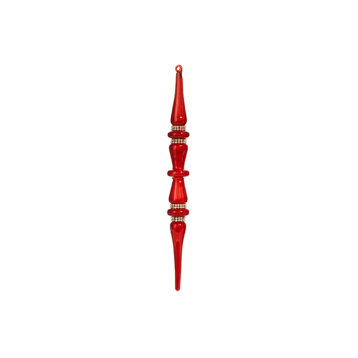 Raz 12" Large Red Jeweled Glass Finial Christmas Ornament 4324533 5 Raz 12" Large Red Jeweled Glass Finial Christmas Ornament 4324533 - Image 3