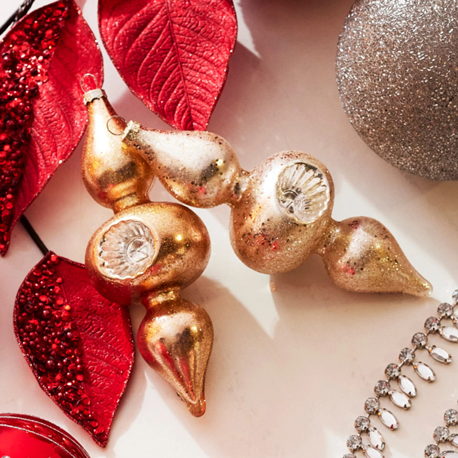 Raz 8" Silver And Gold Reflector Finial Glass Christmas Ornament 4324535 3 Raz 8" Silver And Gold Reflector Finial Glass Christmas Ornament 4324535