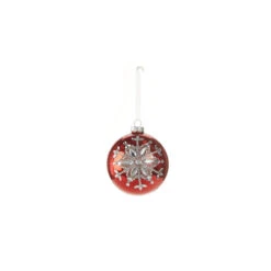 Raz 4" Red Jeweled Snowflake Glass Christmas Ornament 4324540 -Holiday Decorations 4324540c 42614.1684861723