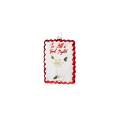 Raz 5" Holiday Cocktails Scalloped Edge Glass Christmas Ornament 4324575 -Holiday Decorations 4324575a 98217.1684945032