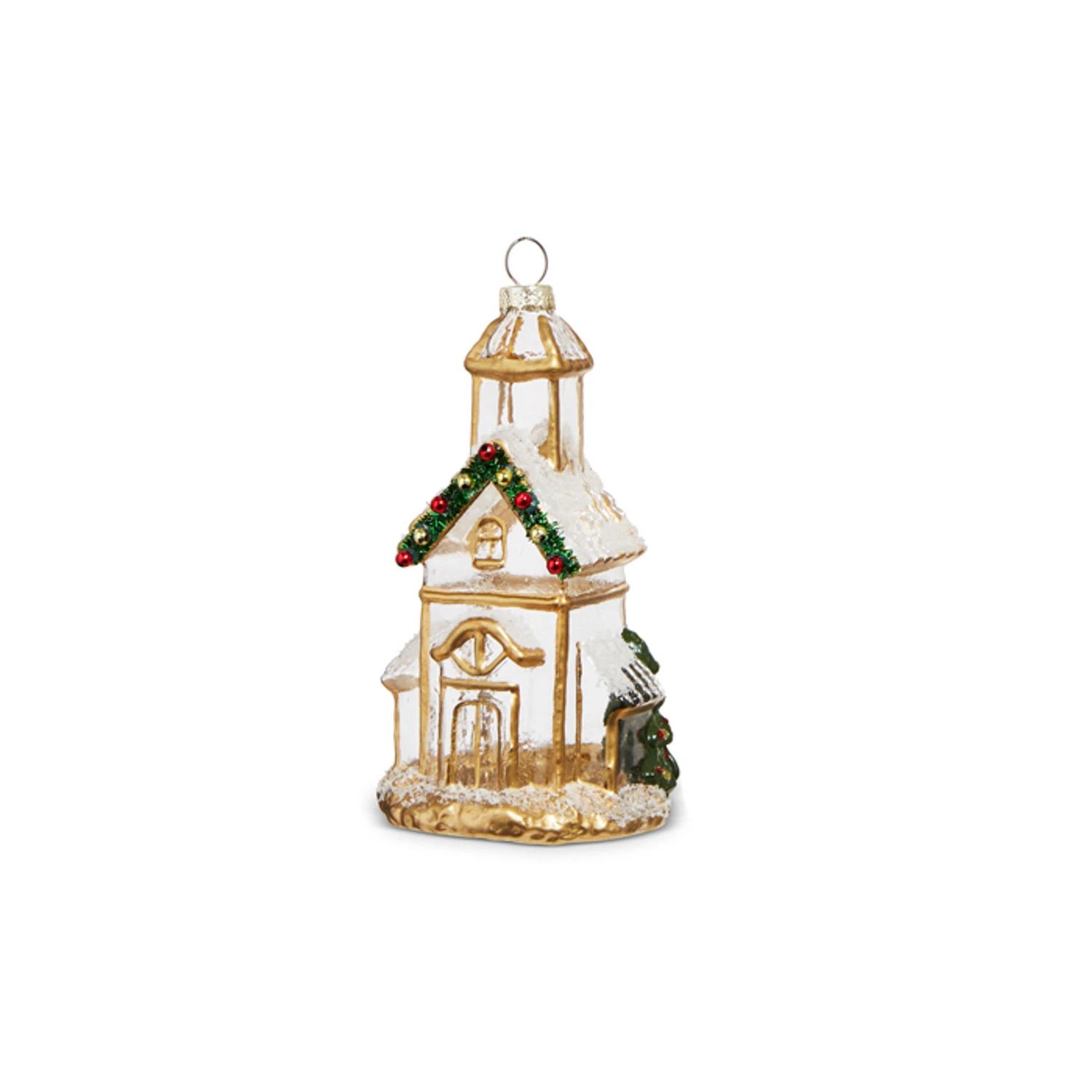 Raz 5" Gold And Clear Church Glass Christmas Ornament 4324586 5 Raz 5" Gold And Clear Church Glass Christmas Ornament 4324586 - Image 3