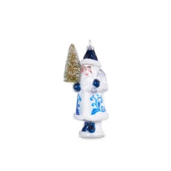 Raz 5.5" Delft Santa With Tree Glass Christmas Ornament 4352893 -Holiday Decorations 4352893b 76013.1685539525