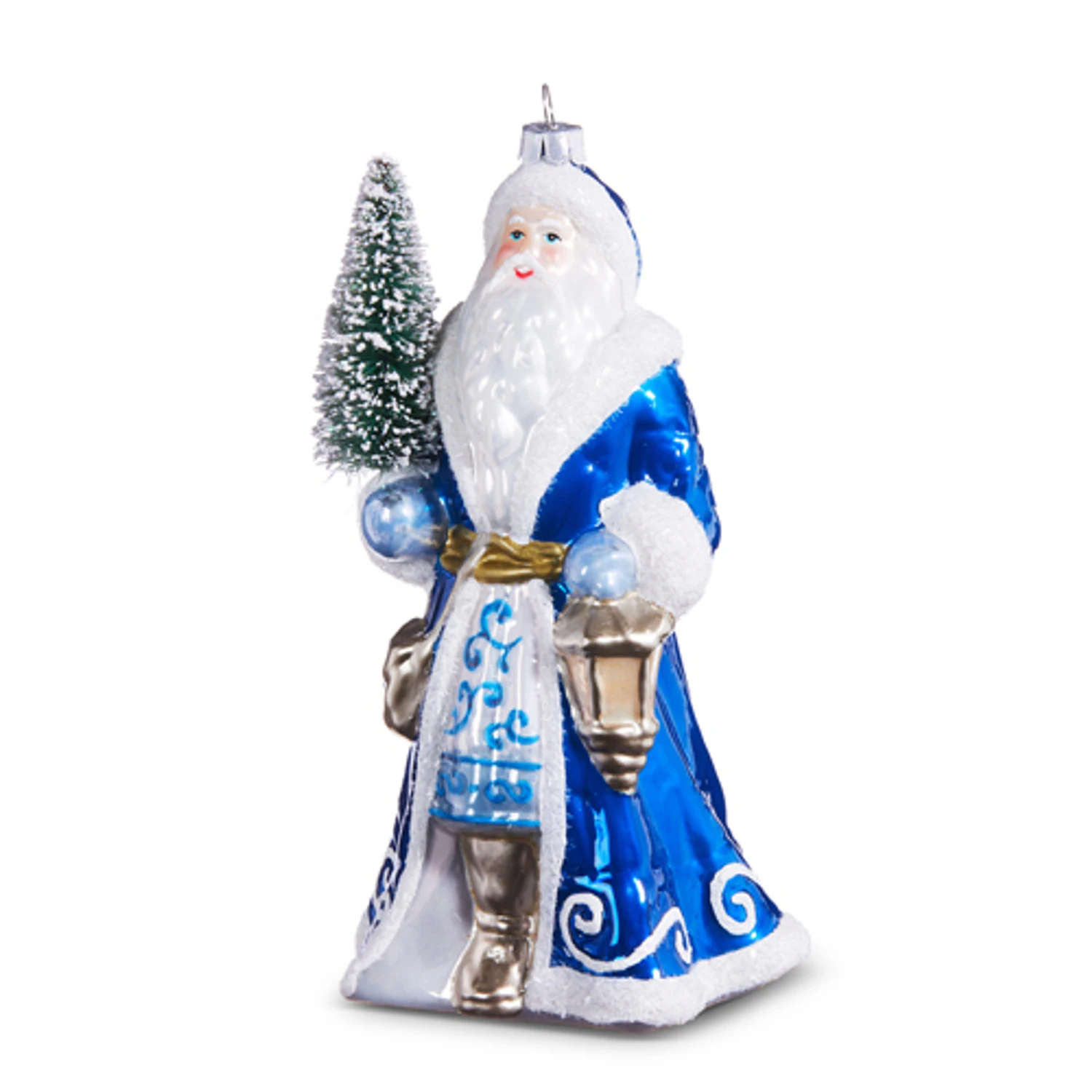 Raz 7" Delft Santa With Tree Ornament 4352894 4 Raz 7" Delft Santa With Tree Ornament 4352894 - Image 2