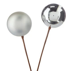 Raz 12" Set Of 2 Red, Gold, Silver Or Green Ball Ornament Christmas Tree Pick 11 Raz 12" Set Of 2 Red, Gold, Silver Or Green Ball Ornament Christmas Tree Pick -Holiday Decorations F4202559 55227.1650483961