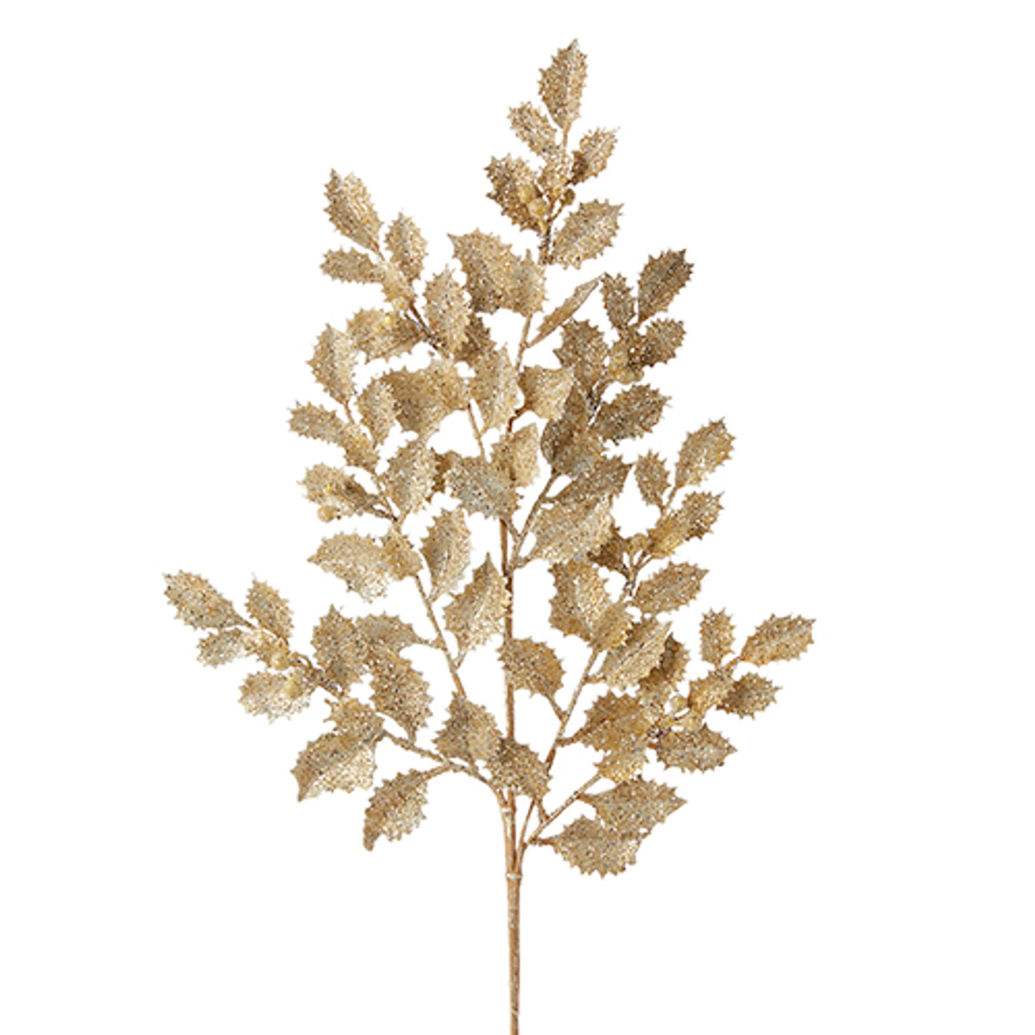 Raz 29" Gold Glittered Holly Christmas Tree Spray F4206767 4 Raz 29" Gold Glittered Holly Christmas Tree Spray F4206767 - Image 2