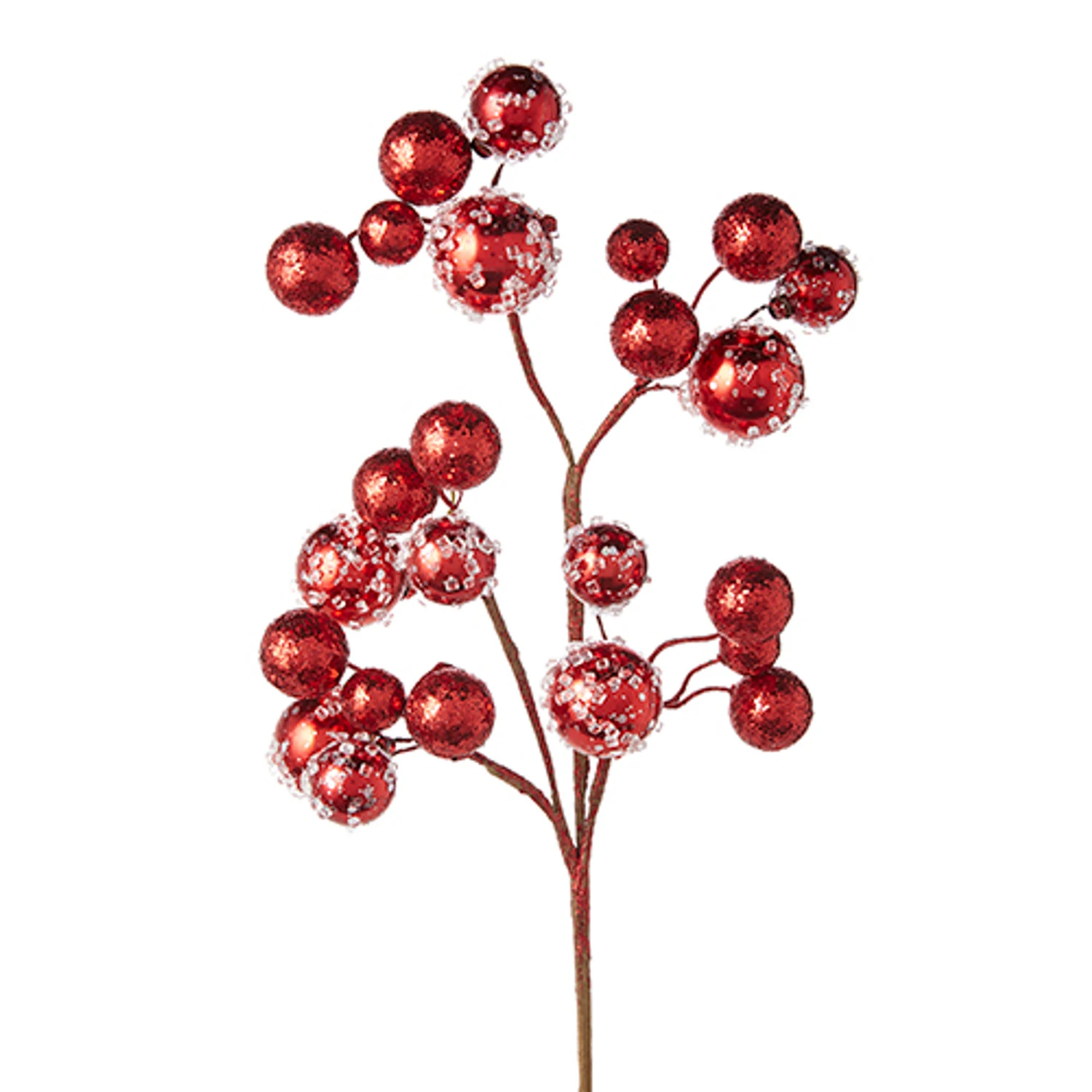 Raz 27" Red Iced Ball Christmas Tree Spray F4206873 4 Raz 27" Red Iced Ball Christmas Tree Spray F4206873 - Image 2