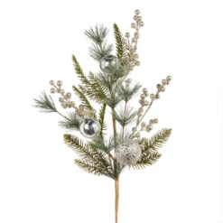 Raz 16" Or 27" Pine And Berry With Silver Ball Ornament Christmas Tree Spray -Holiday Decorations F4306665 13437.1686059763