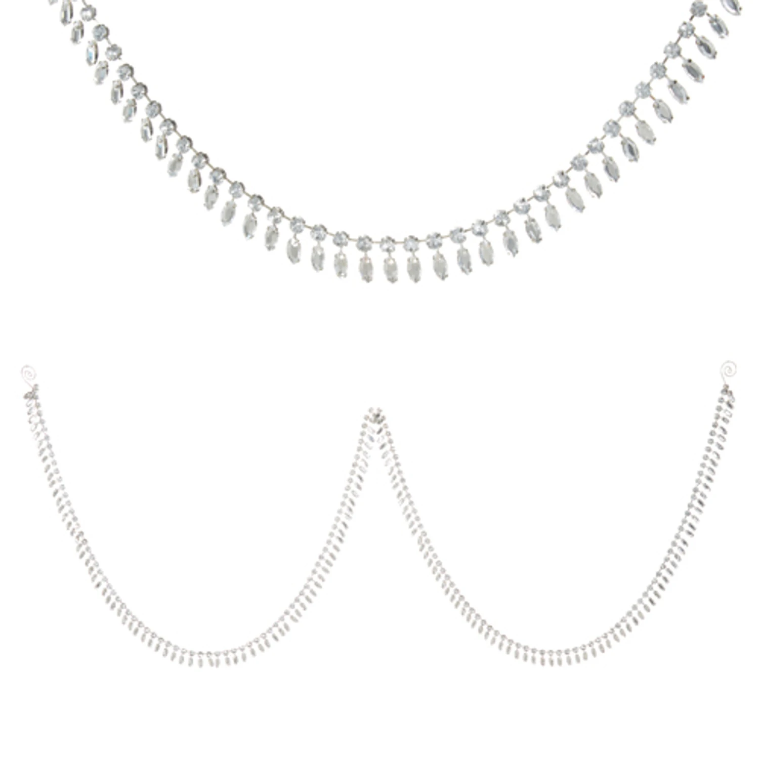 Raz 6' Silver Jeweled Christmas Tree Garland G4313542 4 Raz 6' Silver Jeweled Christmas Tree Garland G4313542 - Image 2