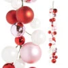 Raz 4' Pink, Red, And White Ball Garland G4332700 -Holiday Decorations G4332700 58256.1686237834