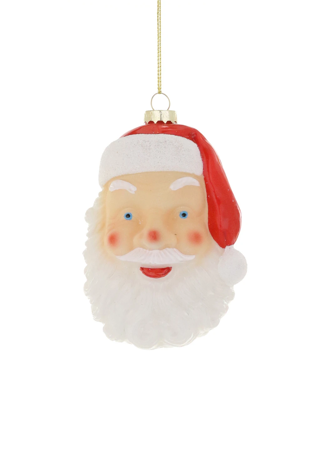 Cody Foster 3.25" Santa Face Blow Mold Glass Christmas Ornament GO-8877 3 Cody Foster 3.25" Santa Face Blow Mold Glass Christmas Ornament GO-8877