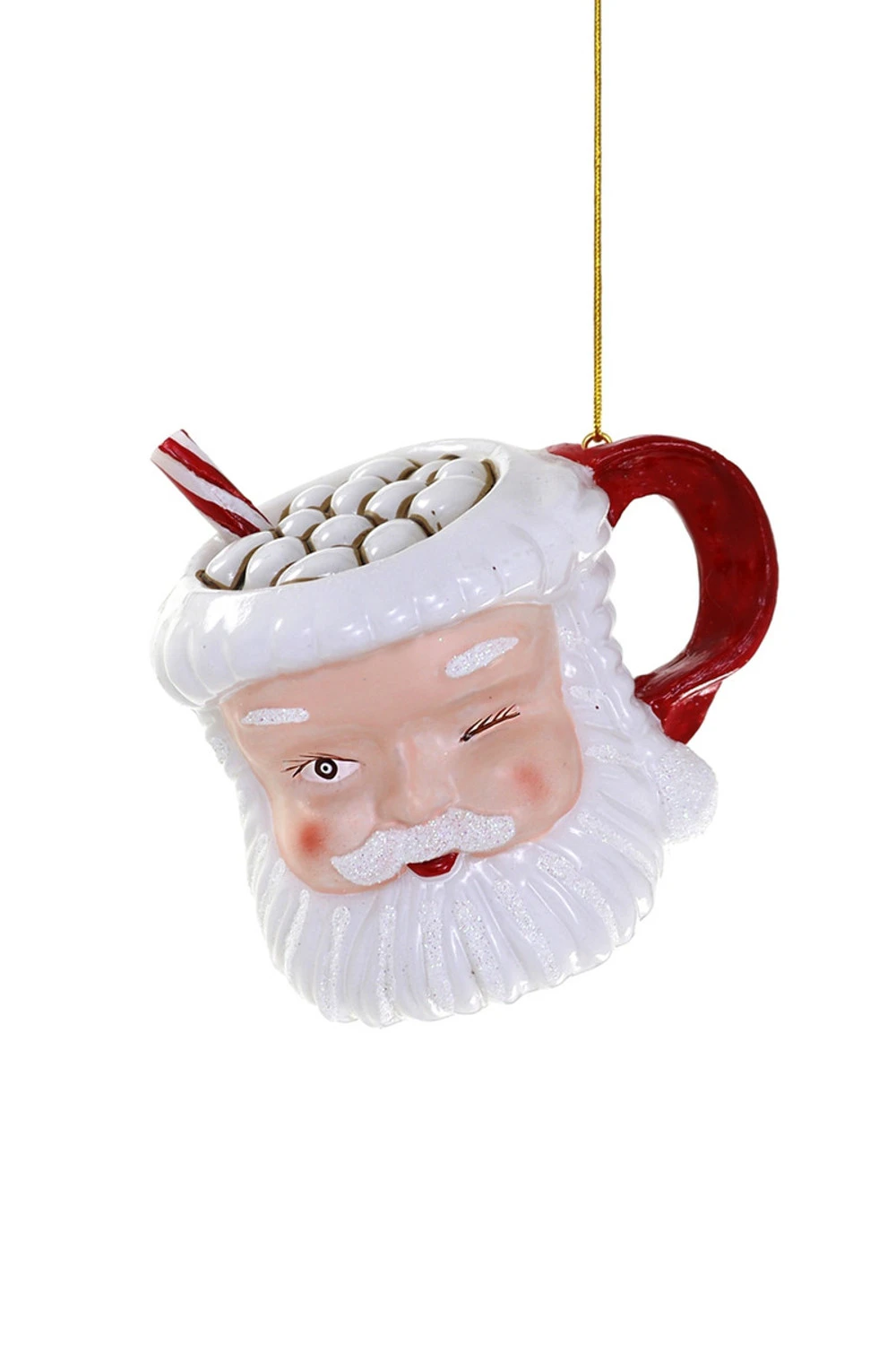 Cody Foster 3.5" Vintage Santa Mug Glass Christmas Ornament GO-9534 3 Cody Foster 3.5" Vintage Santa Mug Glass Christmas Ornament GO-9534 - Image 2
