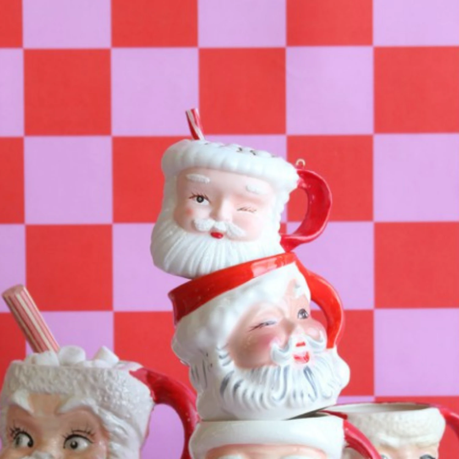 Cody Foster 3.5" Vintage Santa Mug Glass Christmas Ornament GO-9534 2 Cody Foster 3.5" Vintage Santa Mug Glass Christmas Ornament GO-9534