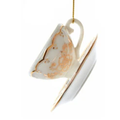 Kurt Adler 3" White And Gold Teacup Porcelain Christmas Ornament J7487 -Holiday Decorations J7487c 11117.1653410215