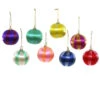 Cody Foster 3" Set Of 8 Striped Bright Color Satin Vintage Inspired Christmas Ornaments MO-5507-L -Holiday Decorations MO 5507 L 1 86882.1691599502