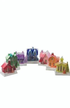 Cody Foster Set Of 7 Spectrum Vintage Putz Christmas House Ornament PO-1077-S