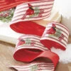 Raz 4" Ticking Stripe Cardinal Embroidered Wired Christmas Ribbon R4227725 1 Raz 4" Ticking Stripe Cardinal Embroidered Wired Christmas Ribbon R4227725 -Holiday Decorations R4227725 35405.1651091676