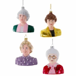 Cody Foster Set Of 4 The Golden Girls Glass Christmas Ornaments GO-6656-GG