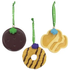 Kurt Adler 3" Girl Scout Cookie Christmas Ornament Set GS1212