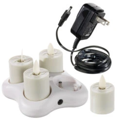 Liown Rechargeable 1.6" Moving Flame Tealight System With Charger 36120
