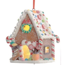 Kurt Adler 3.75" LED Lighted Claydough Candy Gingerbread House Christmas Ornament D4043 7 Kurt Adler 3.75" LED Lighted Claydough Candy Gingerbread House Christmas Ornament D4043 -Holiday Decorations api558lcm 58169.1646091925