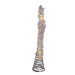 Kurt Adler 12.2" LED Lighted Warm White Silver Tinsel Star Christmas Tree Topper AD1022WW -Holiday Decorations apibg74jl 23490.1646091908