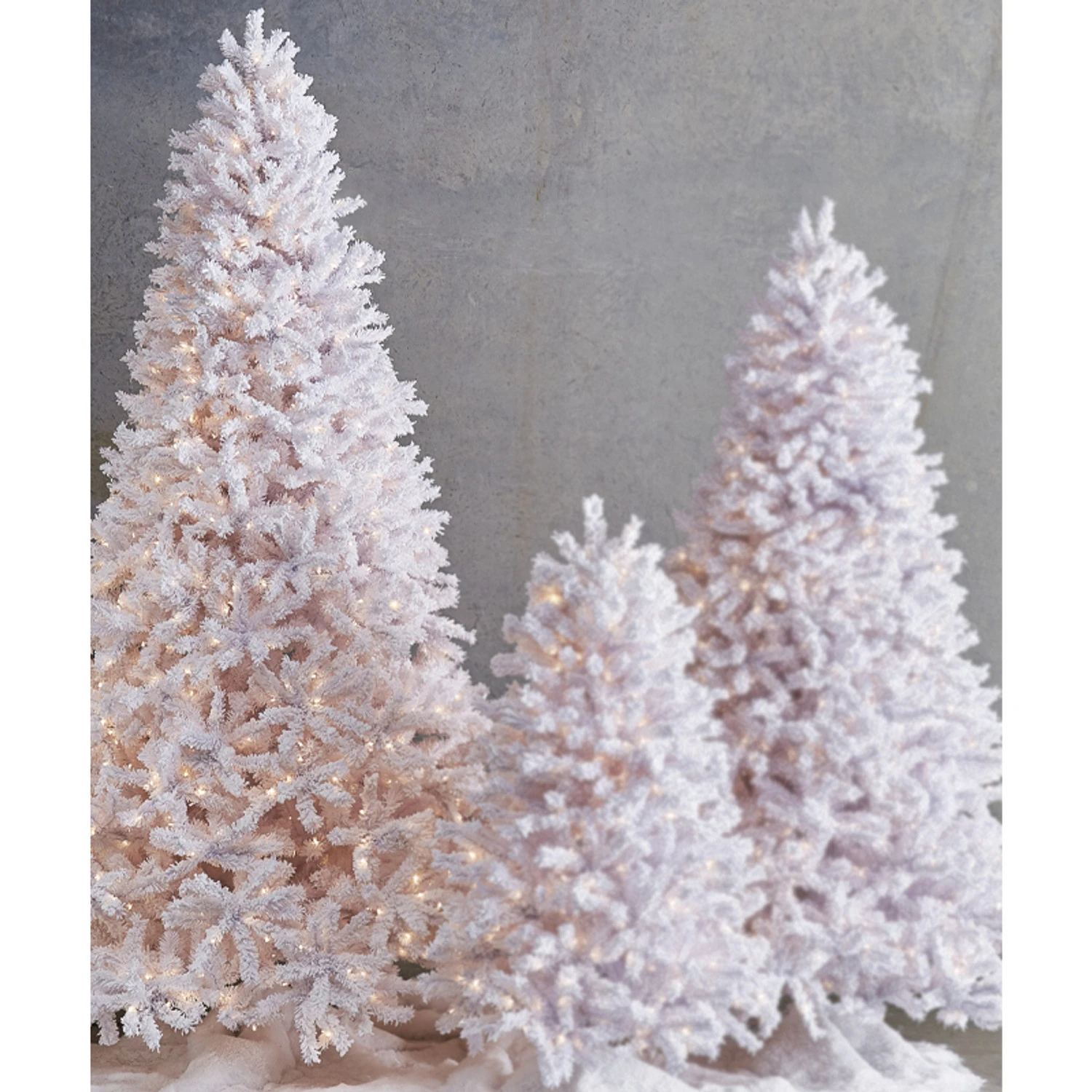 Raz 7.5' Snake Light Flocked White Tinsel Christmas Tree T4152011 3 Raz 7.5' Snake Light Flocked White Tinsel Christmas Tree T4152011
