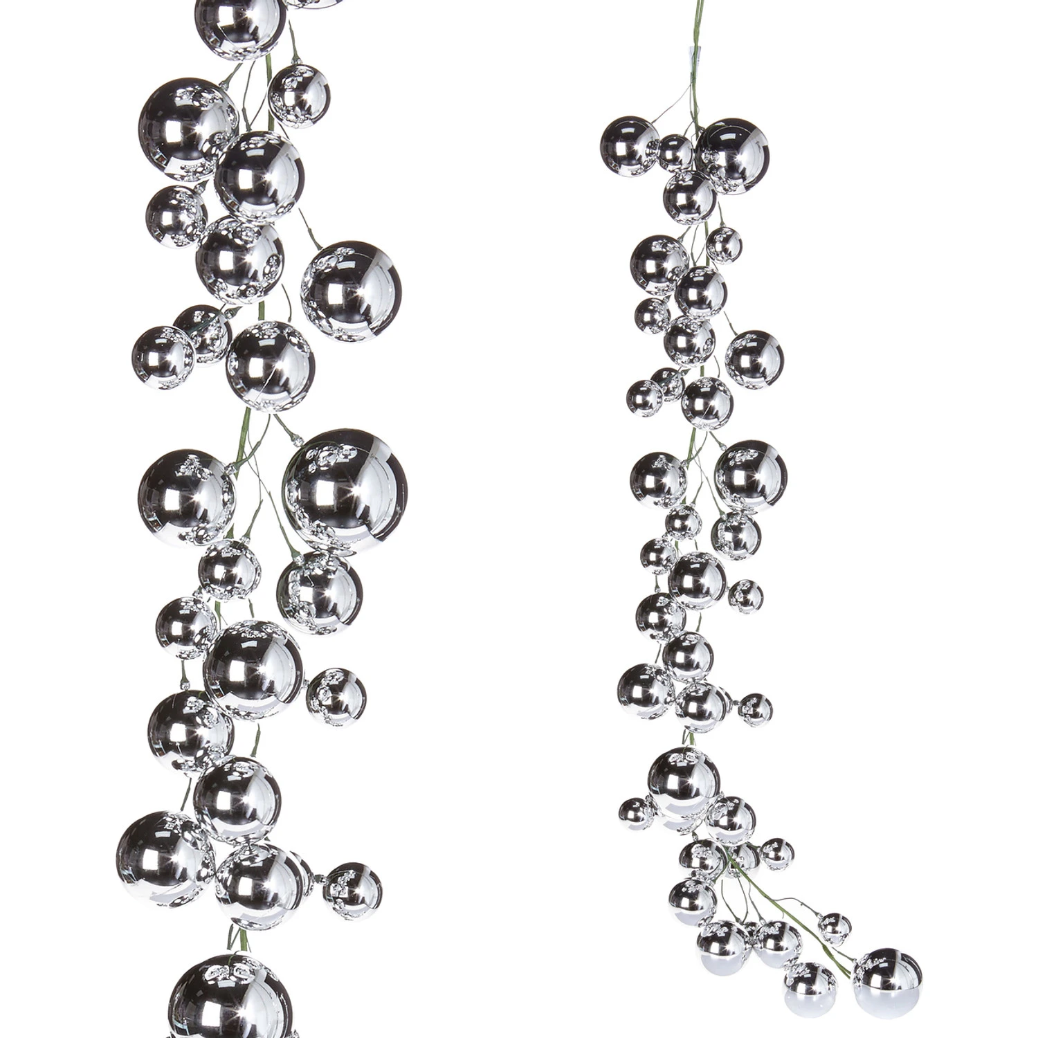 Raz 4' Silver Ball Christmas Garland G3832769 4 Raz 4' Silver Ball Christmas Garland G3832769 - Image 2