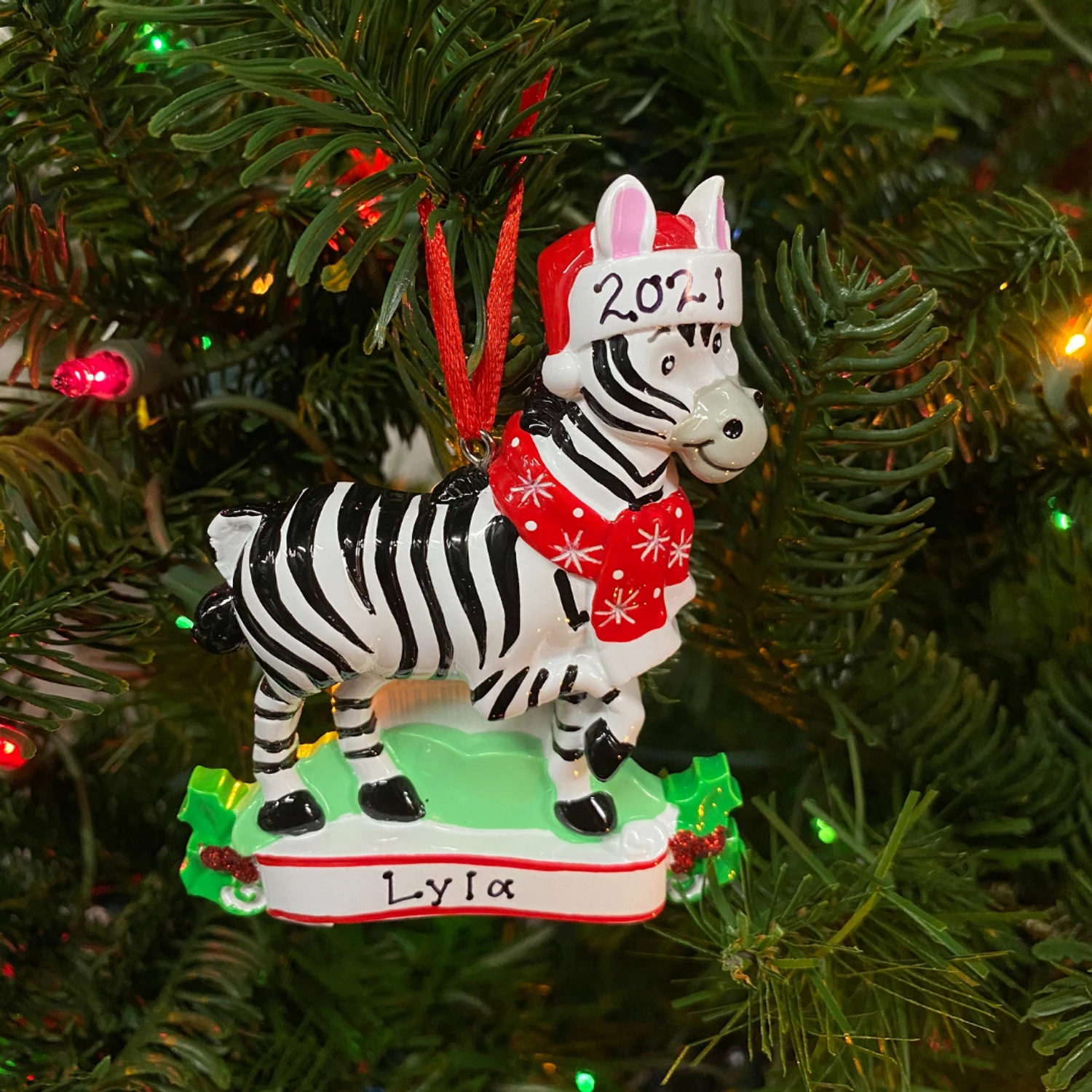 Zebra Personalized Christmas Ornament OR1850-Z 4 Zebra Personalized Christmas Ornament OR1850-Z - Image 2