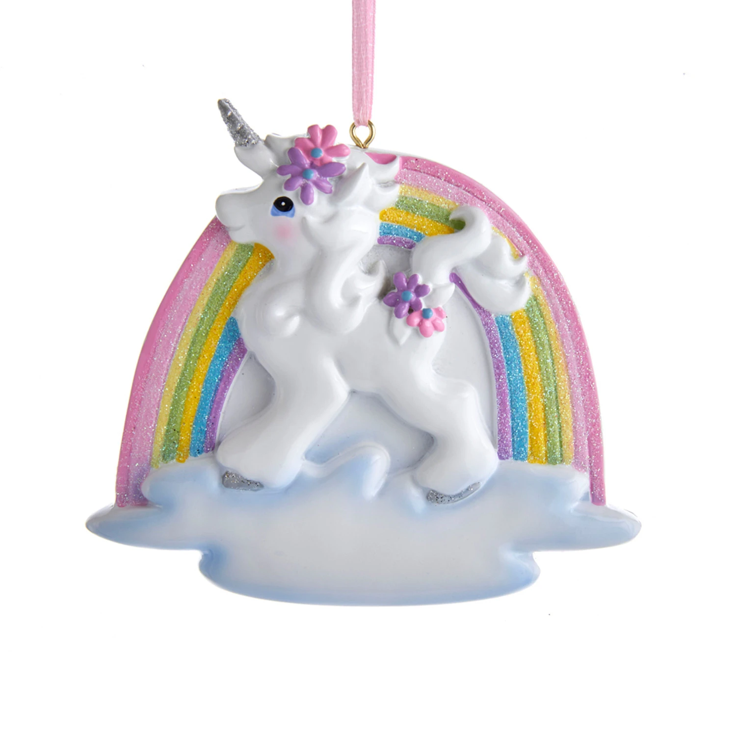 Kurt Adler 4.5" Unicorn And Rainbow Personalized Christmas Ornament W8457 5 Kurt Adler 4.5" Unicorn And Rainbow Personalized Christmas Ornament W8457 - Image 3