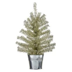 Raz Champagne Tinsel Tree In Galvanized Bucket Christmas Decoration -Holiday Decorations apijq5yxi 68117.1646091895