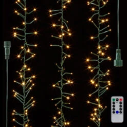 Raz 49.5' Connectable Compact Cluster Garland Green Wire With White Lights L4137019