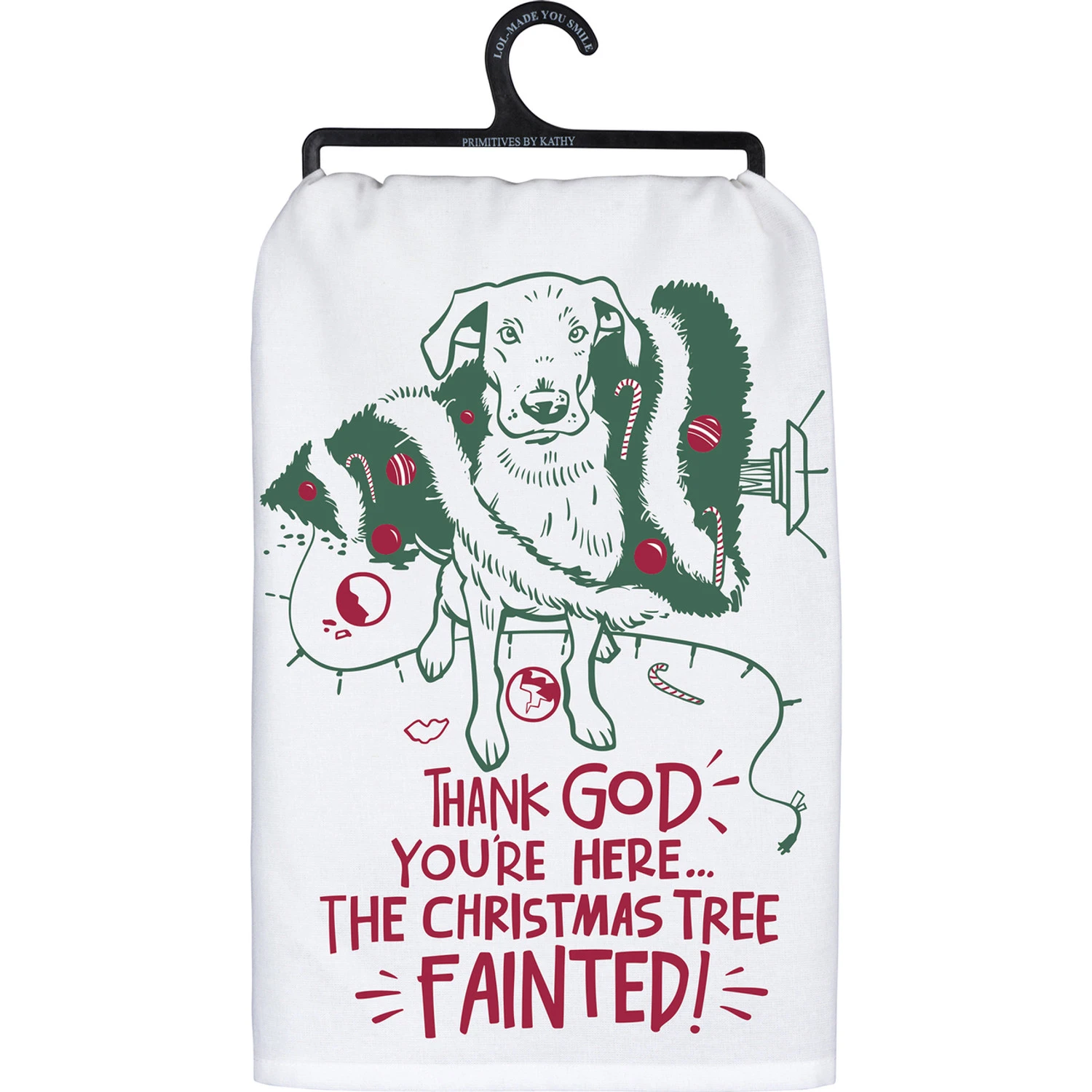 Primitives By Kathy The Tree Fainted Dog Christmas Tree Dish Towel 109663 3 Primitives By Kathy The Tree Fainted Dog Christmas Tree Dish Towel 109663