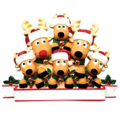 Reindeer Family Of 6 Personalized Christmas Ornament -Holiday Decorations apimciz7j 85586.1646091886