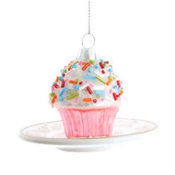 Kurt Adler 3.25" Pink Miniature Cake Glass Christmas Ornament C6374 -Holiday Decorations apimdgolo 44056.1646091889