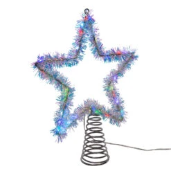 Kurt Adler 12.2" LED Lighted Silver Tinsel Star Christmas Tree Topper AD1022RGB 22 Kurt Adler 12.2" LED Lighted Silver Tinsel Star Christmas Tree Topper AD1022RGB -Holiday Decorations apio1tds8 83097.1646091916